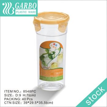 660 мл акриловая нетоксичная стеклянная круглая бутылка для питья воды с герметичной герметичной крышкой оранжевого цвета