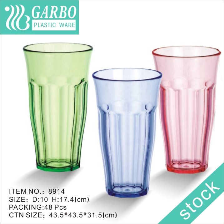 Household unbreakable 21cl polycarbonate water tumbler with chinese style decor