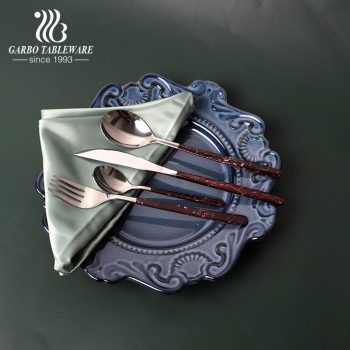 18/0 Stainless steel durable red colored flatware set kids use 4 pieces a set for Christmas gift
