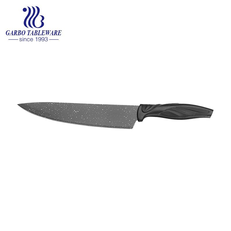 شعار مخصص عالي الجودة Kinfe Chef Set 420SS صندوق ألوان التعبئة رش اللون 6 قطعة طقم سكاكين مطبخ بمقبض PP أسود