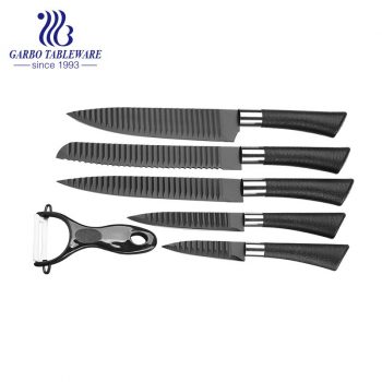 Conjunto de facas de chef sofisticado, moda prensada à máquina, pendente de 6 unidades Conjunto de facas de cozinha para uso doméstico em hotéis