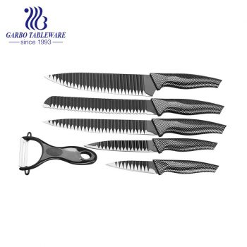 Máquina Prensada Pendente China Atacado Caixa Colorida Pacote 6pcs Peeler Conjunto de faca de cozinha 420SS