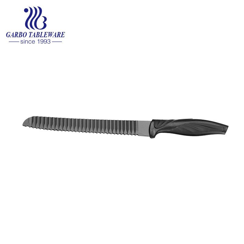 Couteau de chef de conception de mode de haute qualité Chine en gros couteau de cuisine 6pcs respectueux de l'environnement avec poignée en PP noir