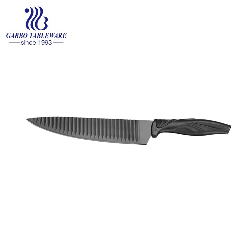 High Quality Fashion Design Chef Knife China Wholesale Environmental Friendly 6pcs Kitchen Knife Set With Black PP Handle