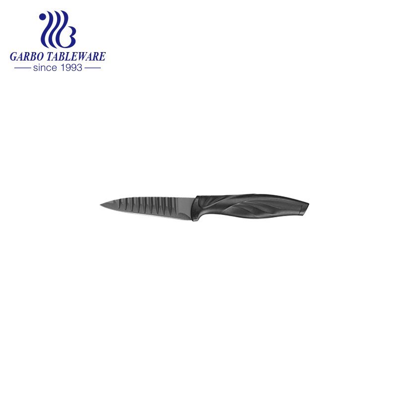 Couteau de chef de conception de mode de haute qualité Chine en gros couteau de cuisine 6pcs respectueux de l'environnement avec poignée en PP noir