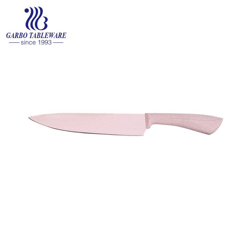 Ciseaux de paille de blé d'éplucheur sûr de matériel de haute qualité respectueux de l'environnement 6pcs Fashional personnalisé couleur couteau de cuisine ensemble pour l'utilisation de la cuisine à domicile