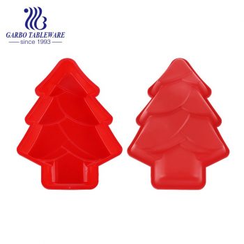 mais vendidas formas antiaderentes para bolo em forma única de silicone para assar em formato de Natal