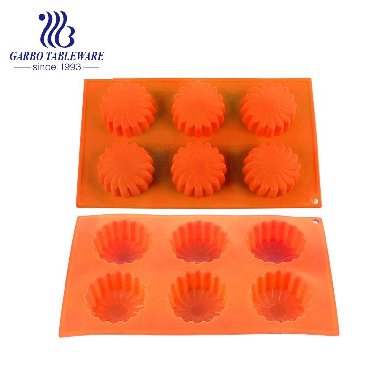 Molde de silicone com 6 furos para chocolate, bolo, pudim e geléia com diferentes designs fofos Assadeira para cupcake