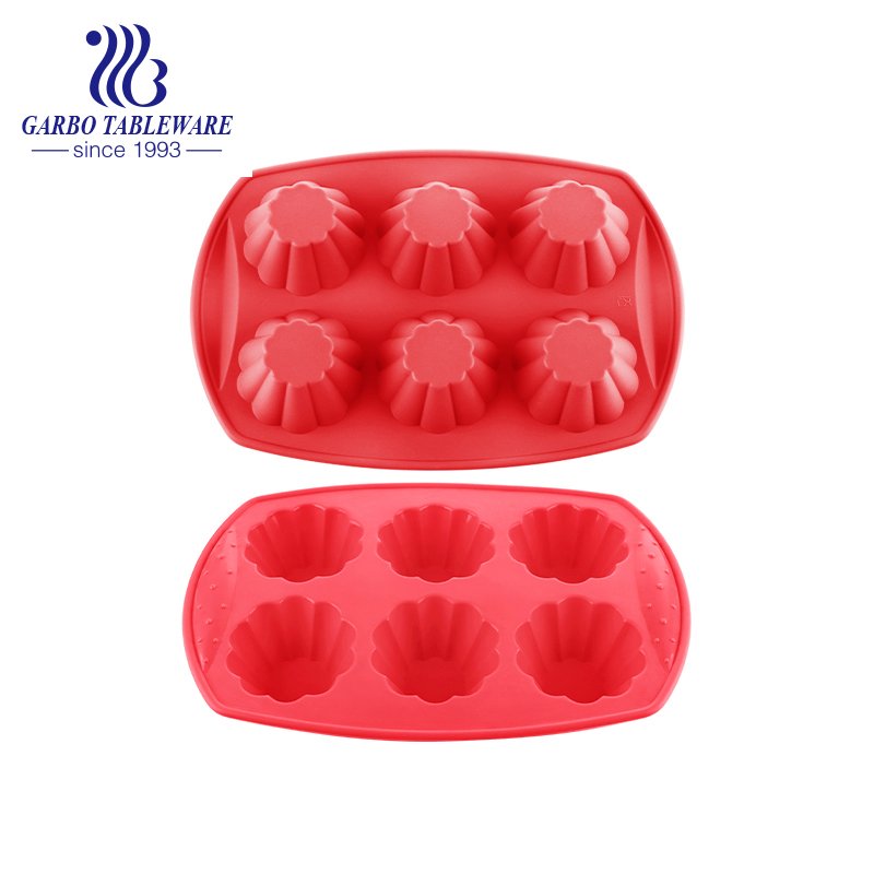 Molde de silicone com 6 furos para chocolate, bolo, pudim e geléia com diferentes designs fofos Assadeira para cupcake