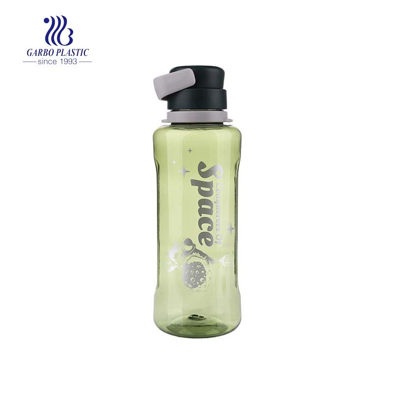 660 ml Acryl ungiftige Glaswassertrinkflasche mit luftdichtem, auslaufsicherem orangefarbenem Deckel