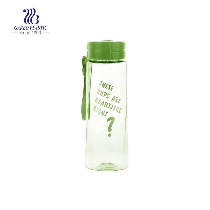 430ml 15oz green color round-shape plastic water drinking bottle