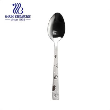 Hot sale 410 430 Stainless steel ice tea latte spoon for ice cream or soup in hotel use