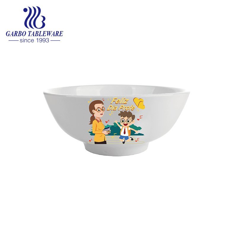Ceramic bowl with animal decal and square shape 530ml for sale