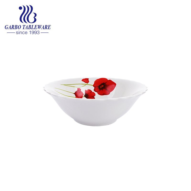 370ml cheap ceramic bowl with inside underglazed decal for noodles eating