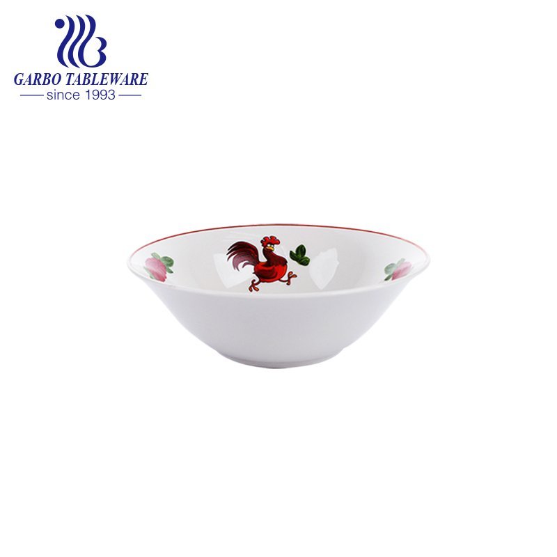 Hotsale cheap underglazed ceramic bowl with inside decal for home