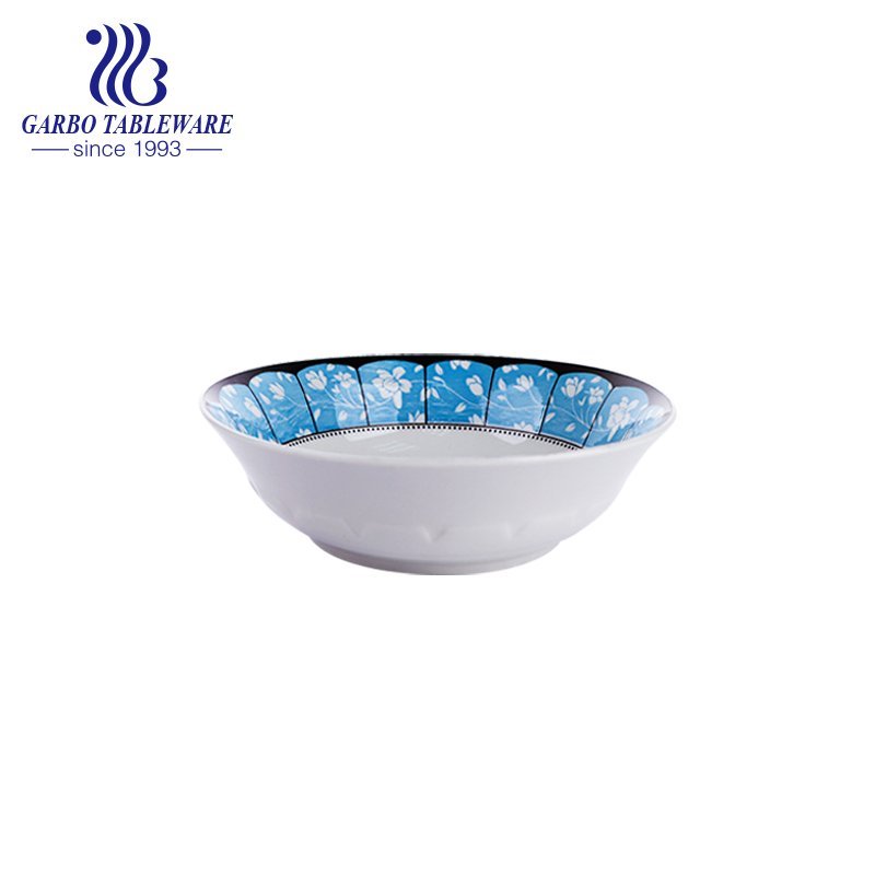 Underglazed porcelain bowl with orange color for home use