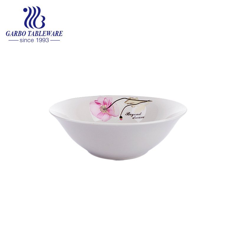 Hotsale cheap underglazed ceramic bowl with inside decal for home