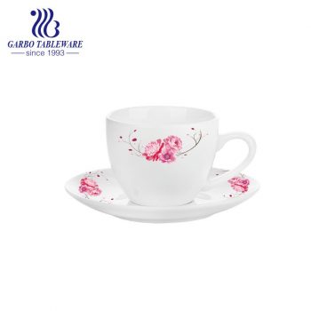 high white porcelain flower design espresso coffee cup and saucer set