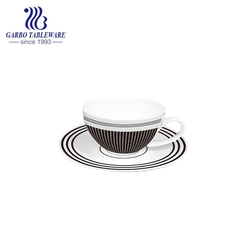 fashion black and white check design cups and saucer high tea set