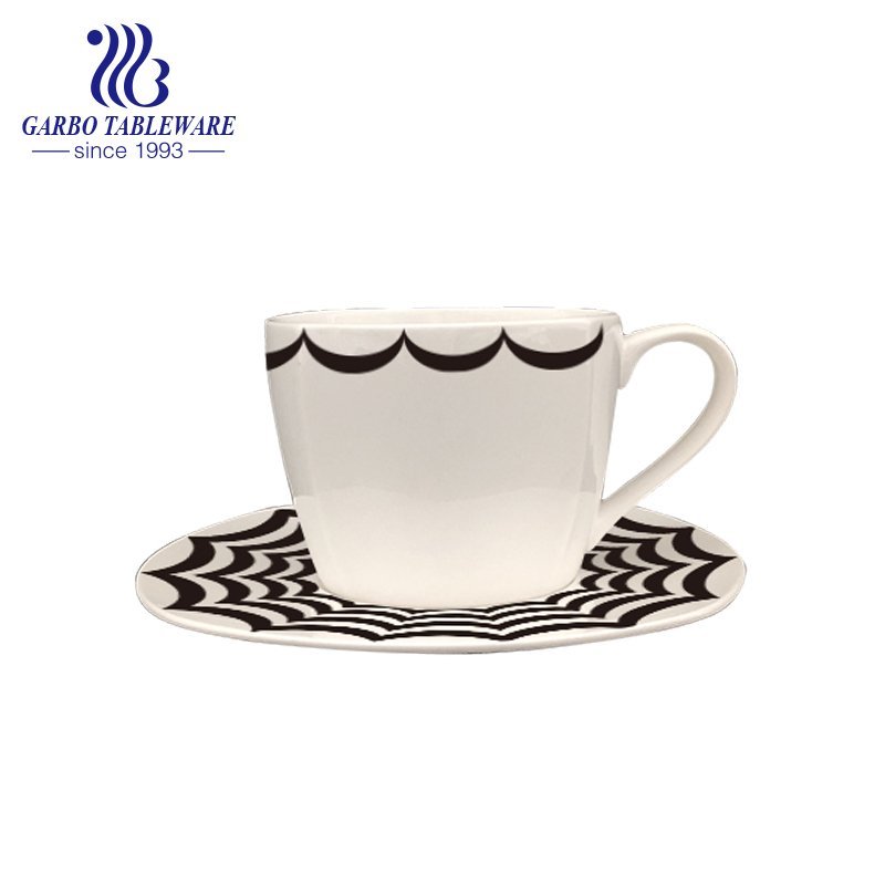 Juego de taza y platillo de porcelana de hueso nuevo de alta calidad con diseño