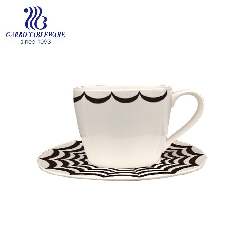 Hochwertige neue Bone China Tasse und Untertasse mit Design