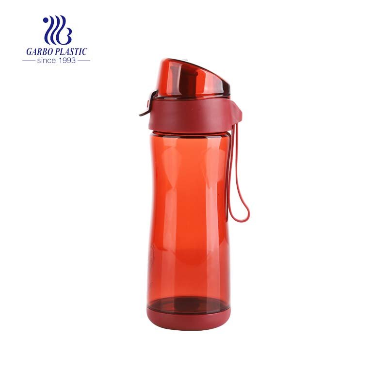 Easy-handle green color plastic water drinking bottle for excising and hiking