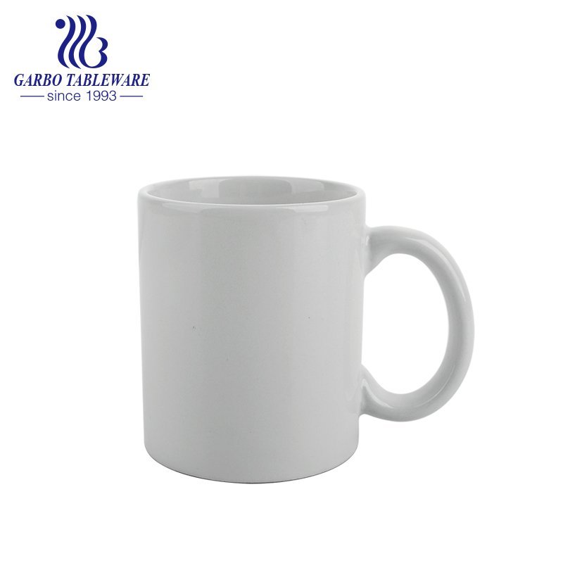 Cute bear printed design grey color ceramic mug porcelain children water cup with handle for gift bone china drink ware