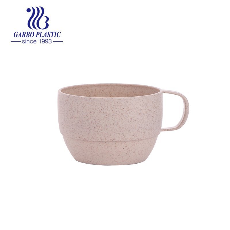 Promotion cheap factory unbreakable wheat straw coffee mug with handle 11oz