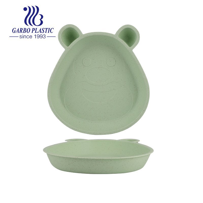 7.5″ bear shaped wheat straw kids plates with Eco-friendly material perfect for breakfast soup servings