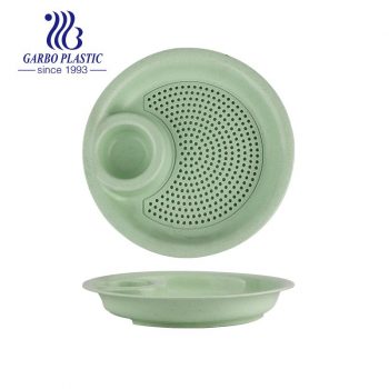 Non-Toxic Dishwasher and Microwave Safe Plastic Divided Serving Dish Unbreakable Wheat Straw Sectional Plates