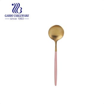 Зеркальная полировка розового цвета с покрытием ручка золотая посуда из нержавеющей стали чайная ложка