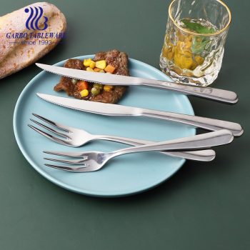 Best for camping serving set multi functional cutlery set hand polished dinnerware for meals