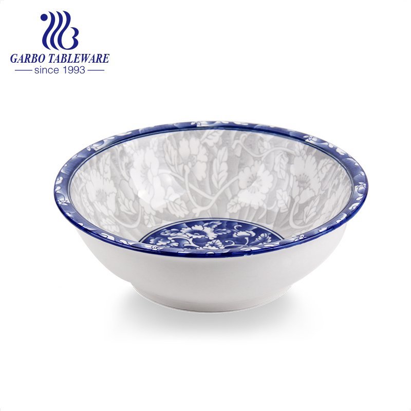 Wholesale 250mm ceramic big soup bowl with underglaze color decor