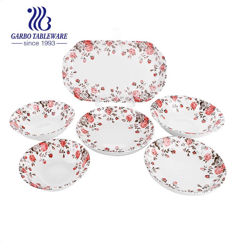 Fábrica chinesa barata personalizada sob design vitrificado conjunto de jantar de cerâmica pratos finos de porcelana de 8/9/10/12 polegadas para servir comida