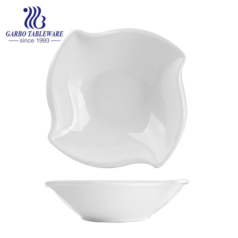 Hotsale 9 inch porcelain bowl with square shape for hotel