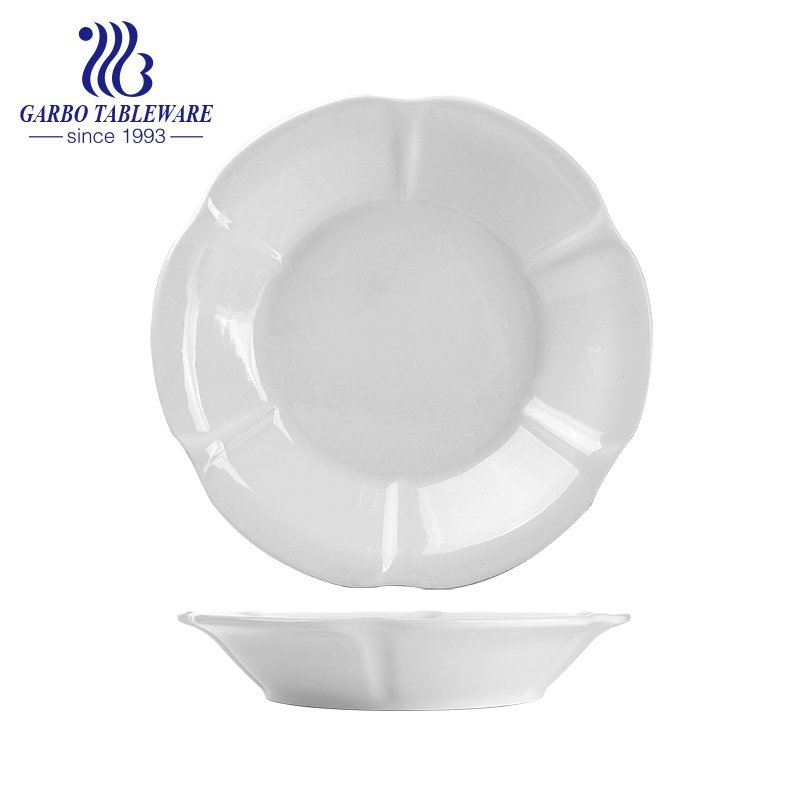 11.61 inch porcelain bowl with sun shape and wave edge for wholesale