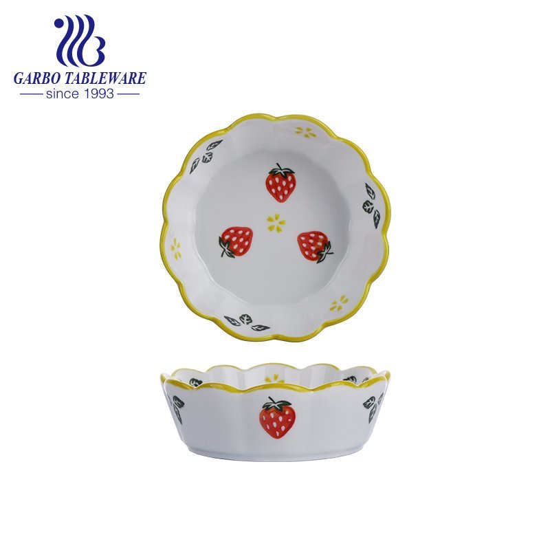 1000ml Fruit series hand-painted ceramic bowl for Microwave oven