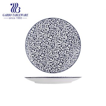 Factory cheap stoneware dish under glazed unqiue OEM design 10.5inch ceramic charger plate for restaurant