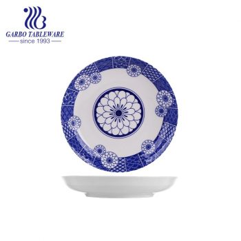 Custom OEM unique glazed design wholesaler cheap hotel serving 8inch deep porcelain plate