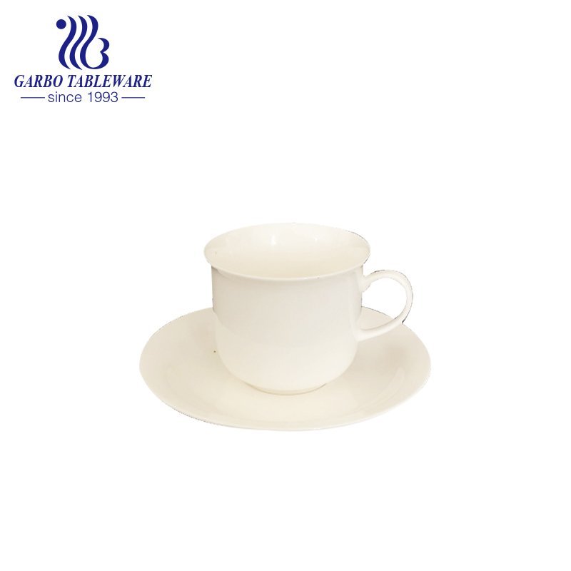 Triangle handle small cup and saucer set for drinking coffee