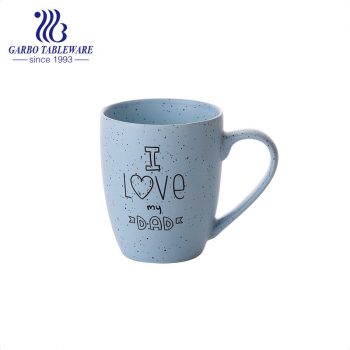 Porcelain drinking cup with blue color glaze promotional ceramic mug for fathers’ day  wheatstraw design stoneware drink ware