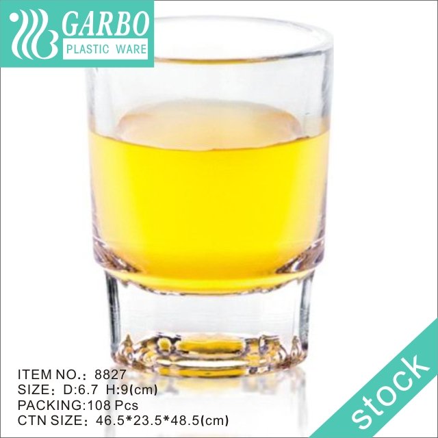 Classic V shape transparent 10cl polycarbonate shot glass