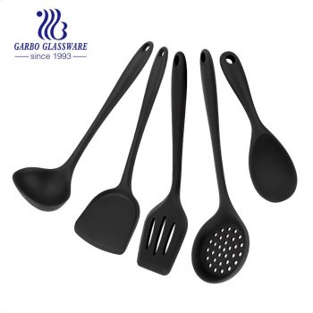 Durable Stainless Handle with Heat Resistant BPA Free Silicone Cooking Utensil Set for Non Stick Cookware