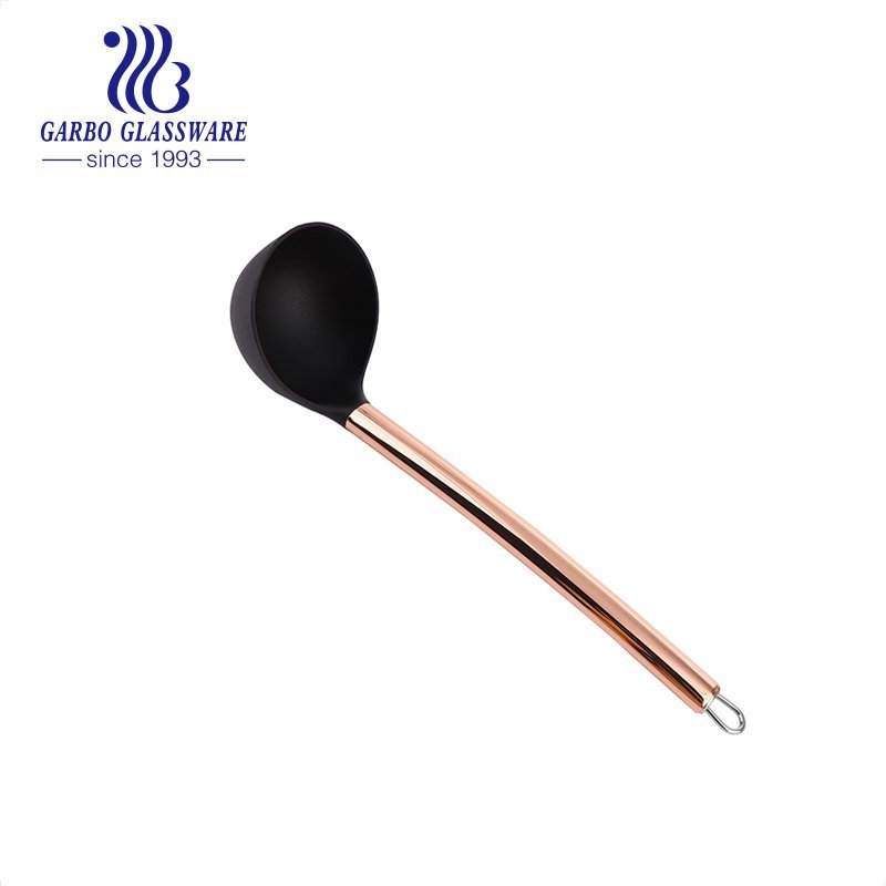 Conjunto de utensílios de cozinha de aço inoxidável resistente ao calor e nylon, utensílios de cozinha duráveis