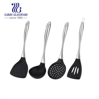 Heat Resistant Non-stick Nylon&Silicone Spatula Set with Stainless Steel Handle BPA-Free Kitchen Cooking Tools Set