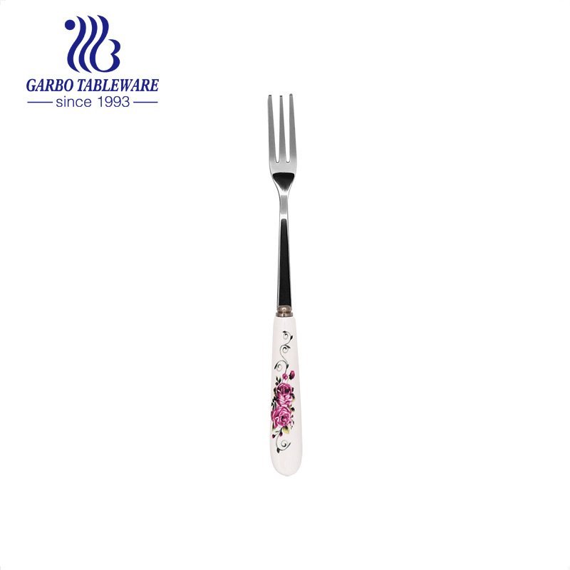 Competitive stainless steel plated handle fruit forks silver mirror polished salad appetizer desssert fork