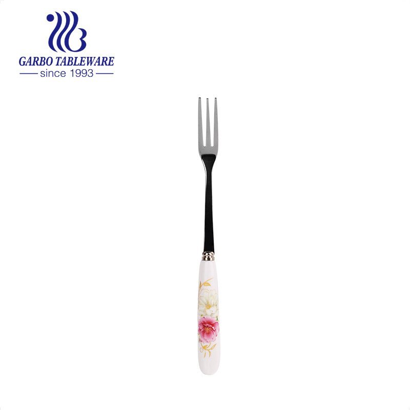 Competitive stainless steel plated handle fruit forks silver mirror polished salad appetizer desssert fork