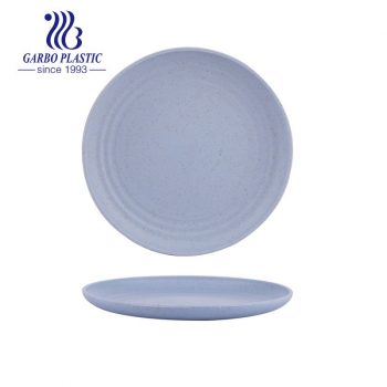 Pratos de plástico para salada de palha de trigo de 6 polegadas, sem BPA azul e ecológico, em várias cores, empilhando pratos de servir reutilizáveis
