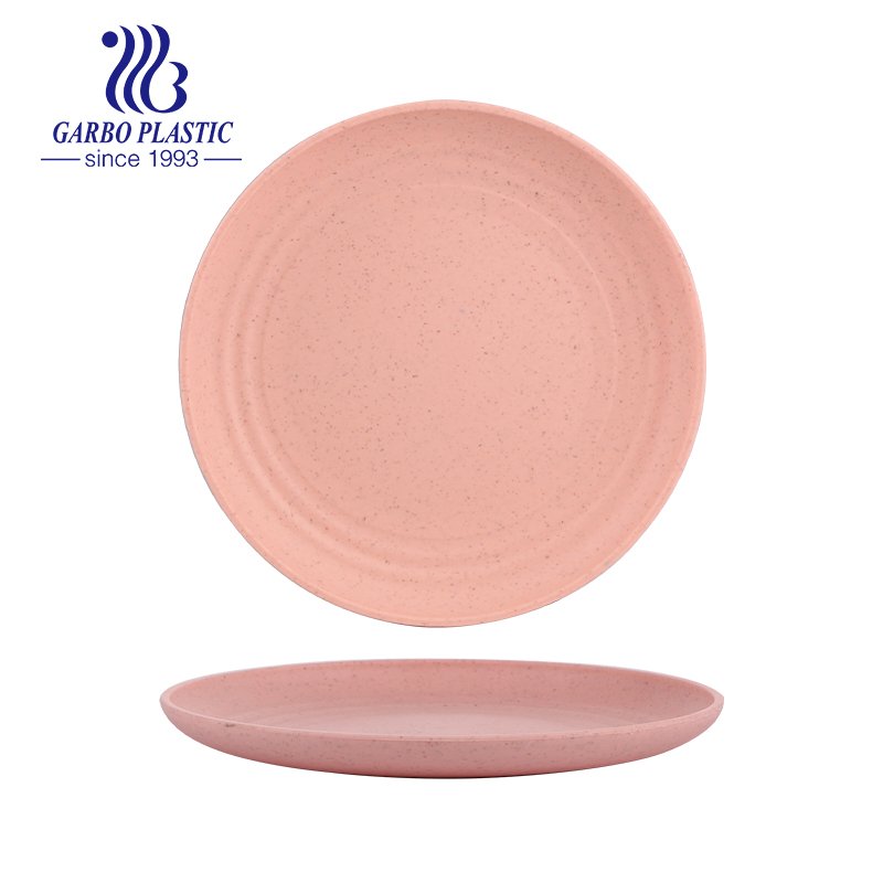 Blue BPA Free & Eco-Friendly 6 inch Wheat Straw Plastic Salad Plates in Multi Colors Stacking Reusable Serving Plates