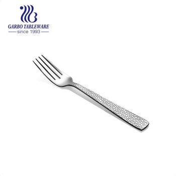 Cubiertos martillados de acero inoxidable garbo tenedores para comida de cena elegante diseño clásico tenedor para servir vajilla